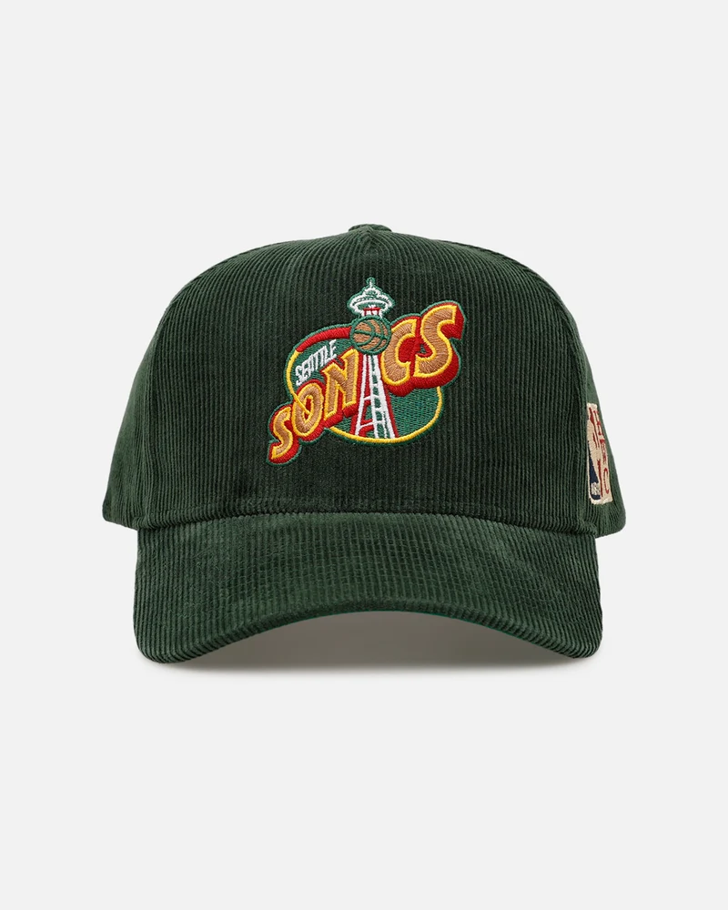 Mitchell & Ness Seattle SuperSonics 'Vintage Cord' Pro Pinch Snapback Green