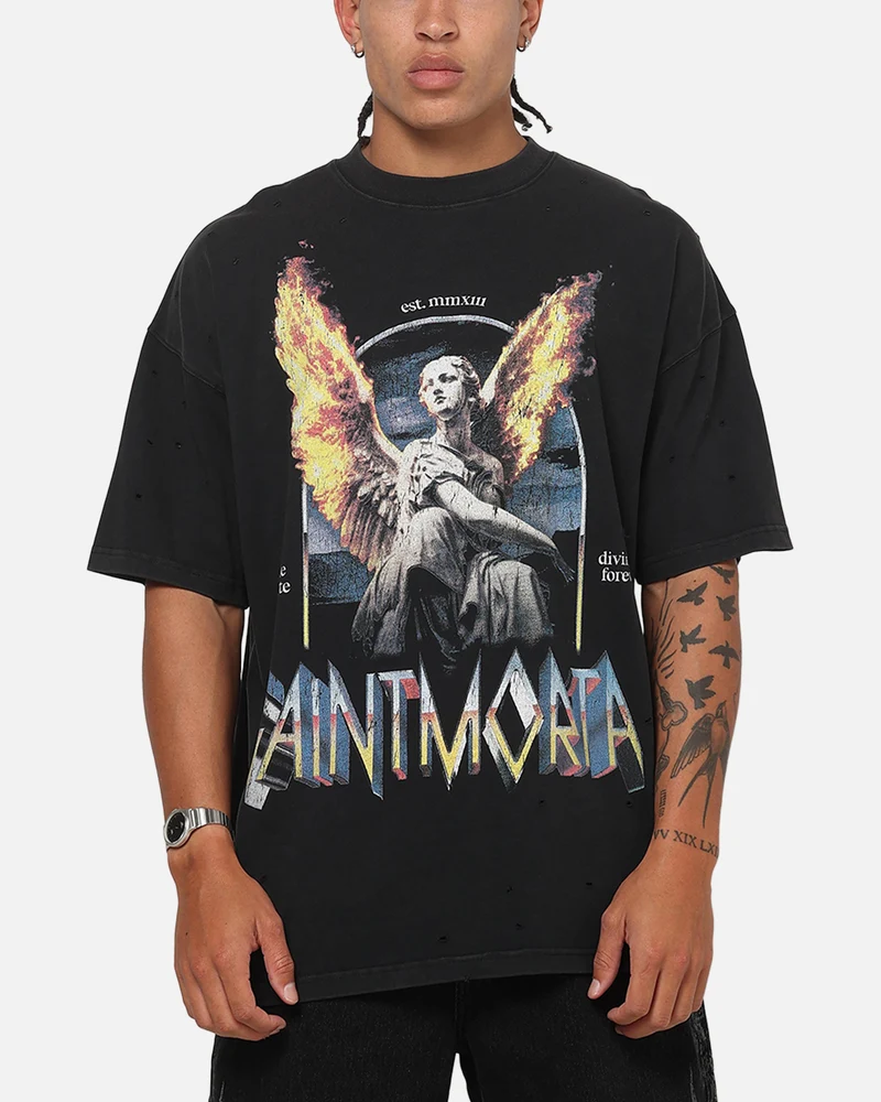 Saint Morta Divinity Forever Boxy T-Shirt Washed Black