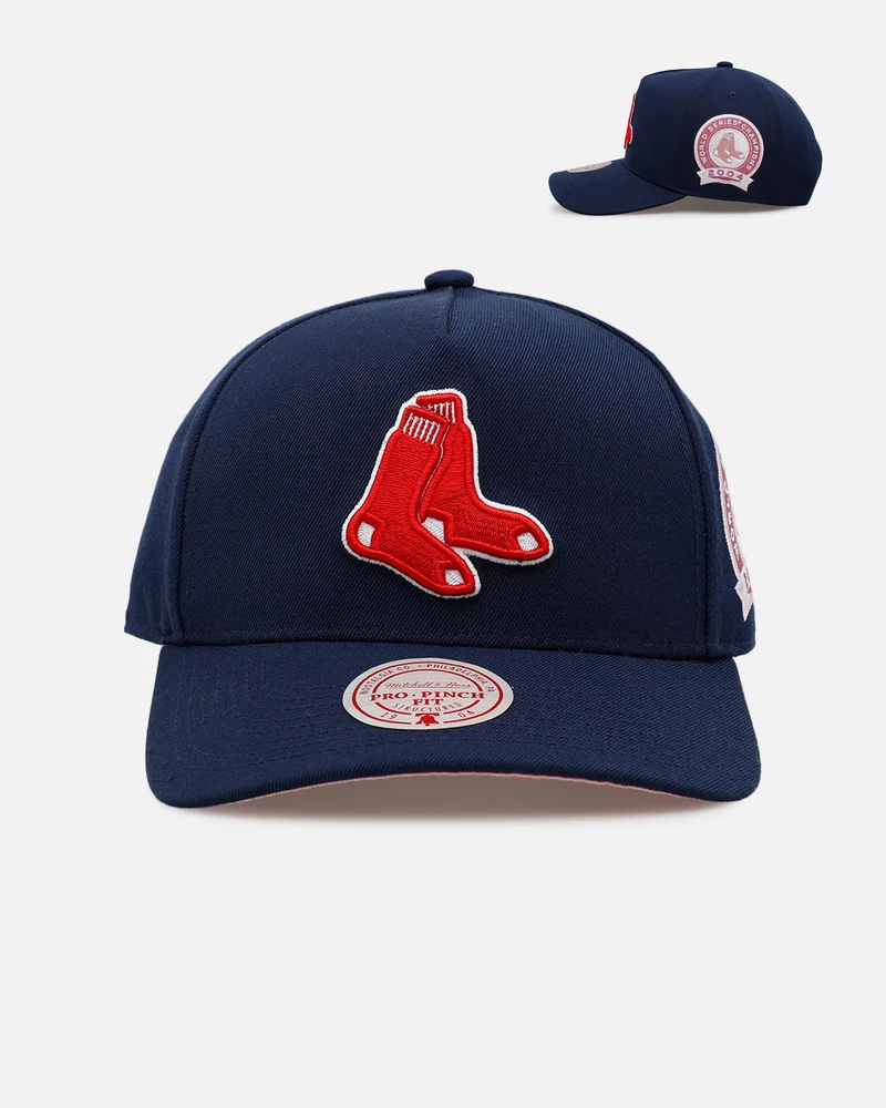 Mitchell & Ness Boston Red Sox 'Pink Side Patch' Pro Pinch Snapback Official Team Color