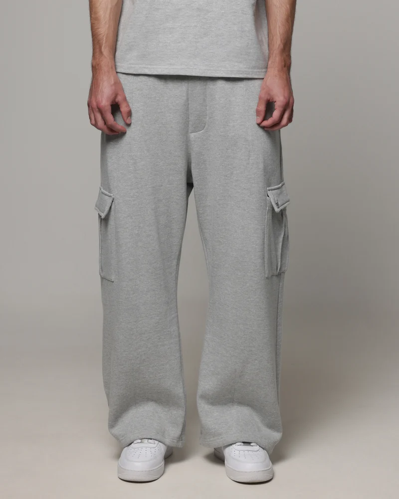 American Thrift Cargo Wide Leg Track Pants Grey Marle