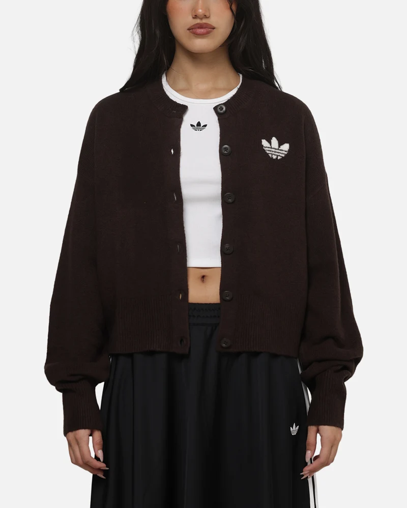 Adidas Women's Essentials Knit Cardigan Brown