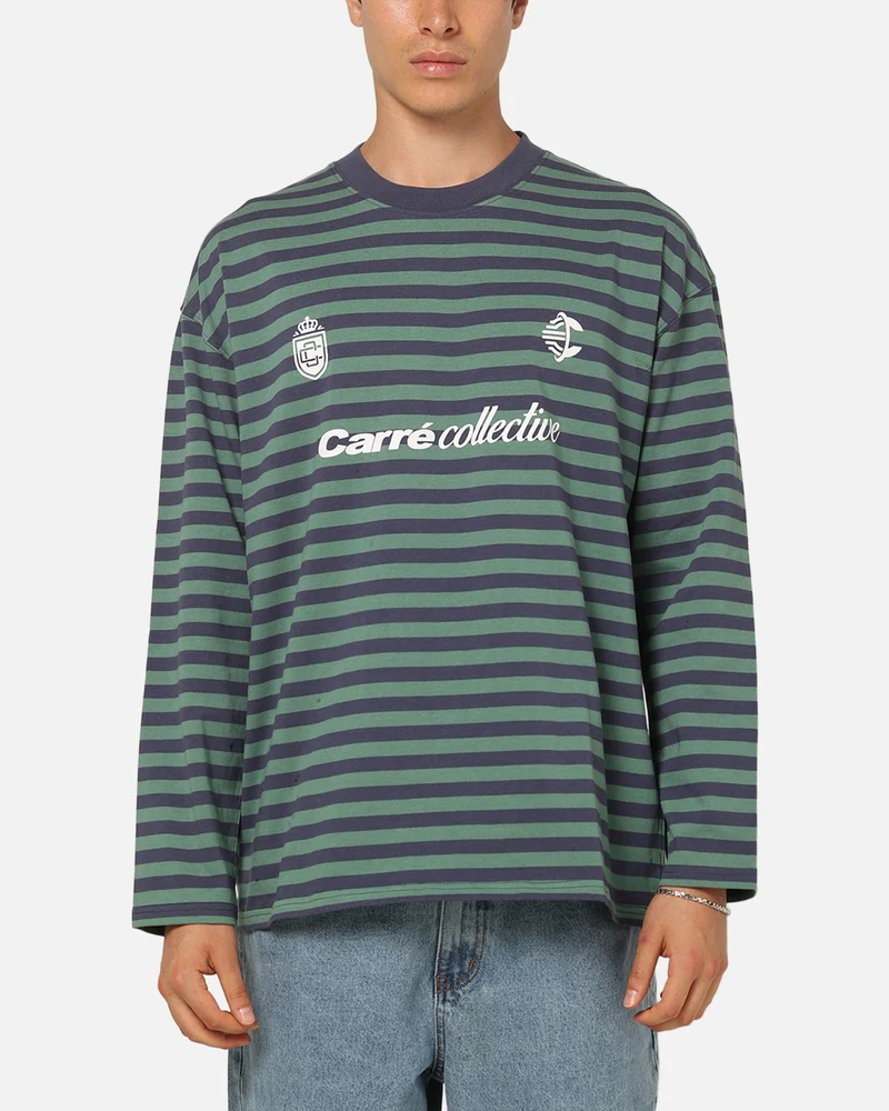 Carre Collective Stripe Long Sleeve T-Shirt Navy Stripe