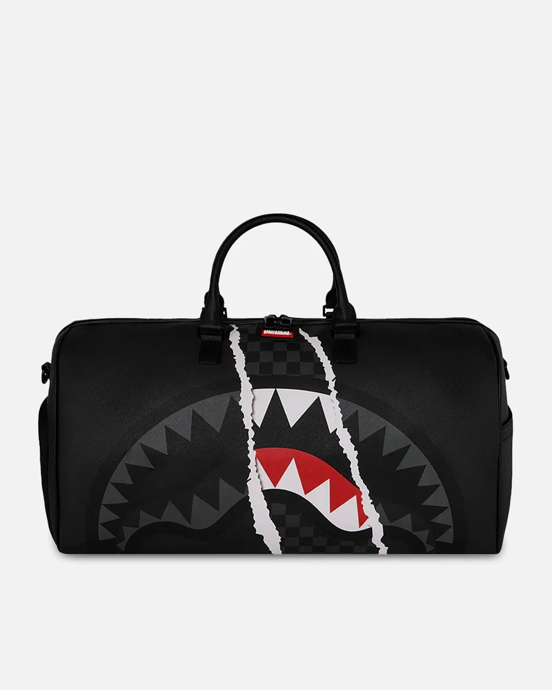Sprayground Centre Rip Grey Check Mini Duffle Bag Multi