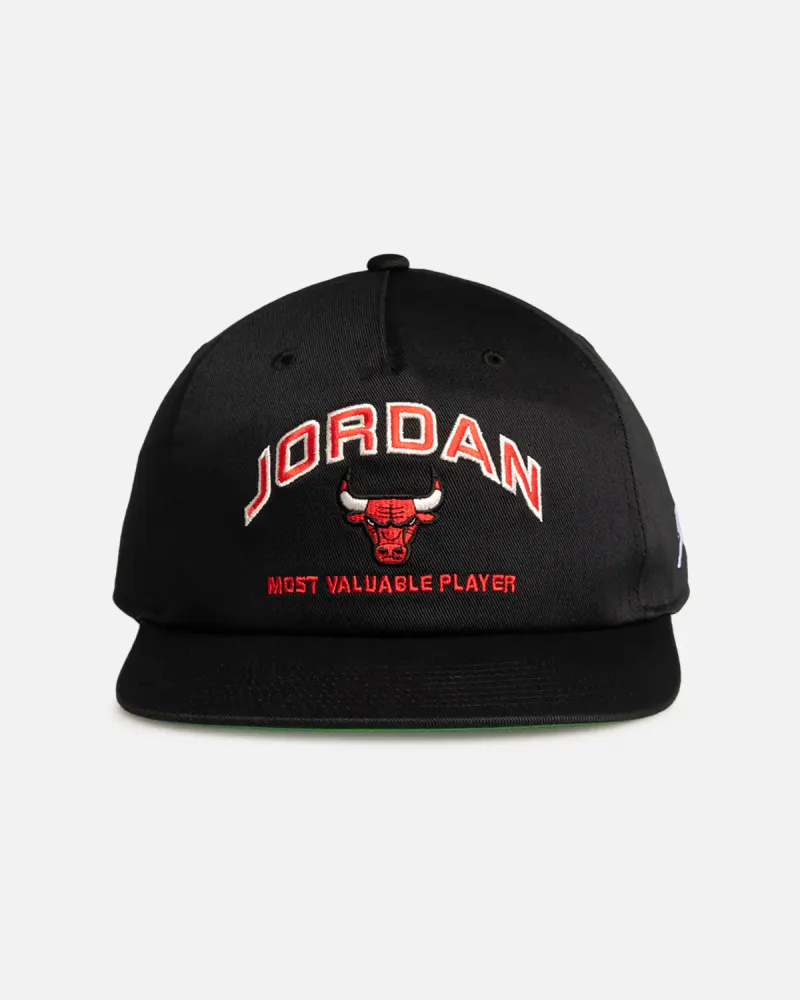 Jordan Chicago Bulls Jordan Pro Unstructured Flat Bill Snapback Black