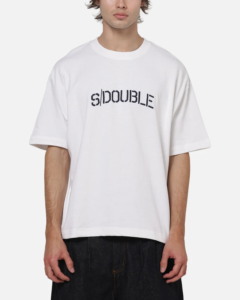 S Double Stencil Heavy Weight T-Shirt White
