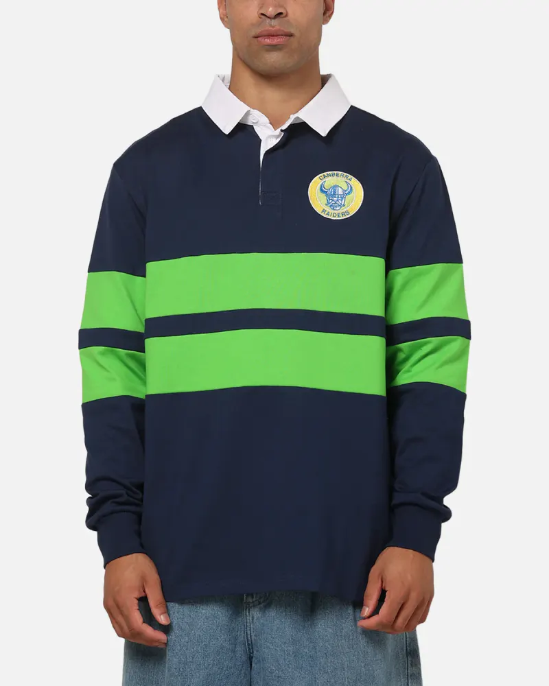 Bleacher Athletic Canberra Raiders NRL Legacy Rugby Polo Shirt Navy