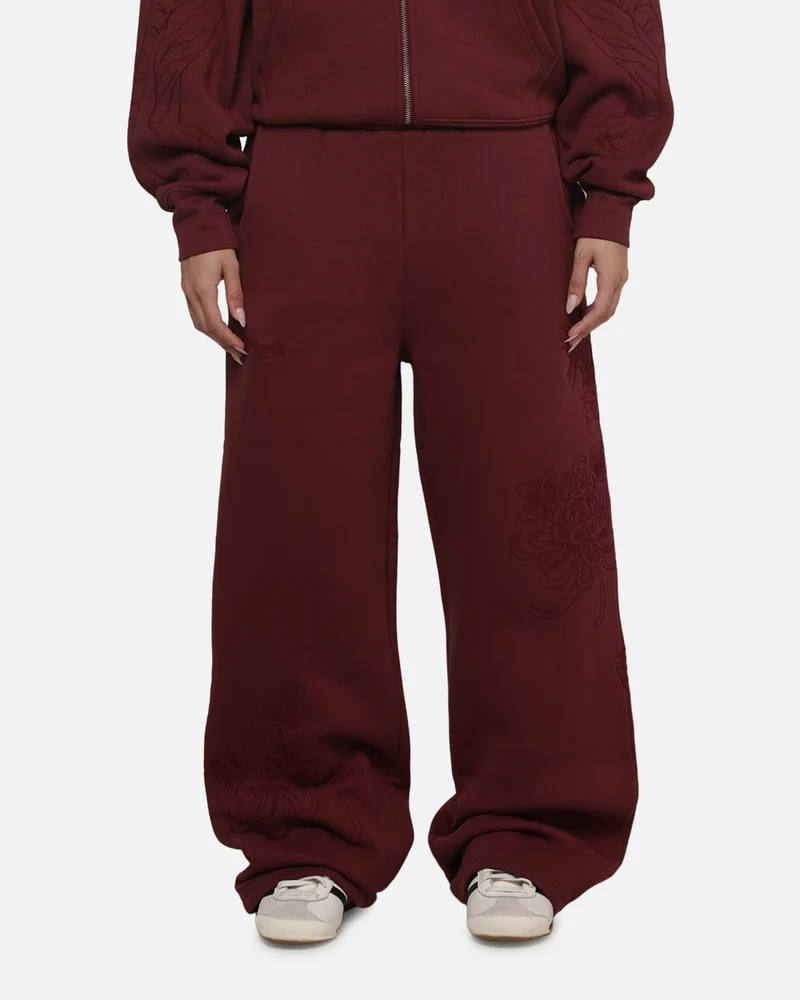 Ed Hardy Women's Tattoo Trackpants Burgundy