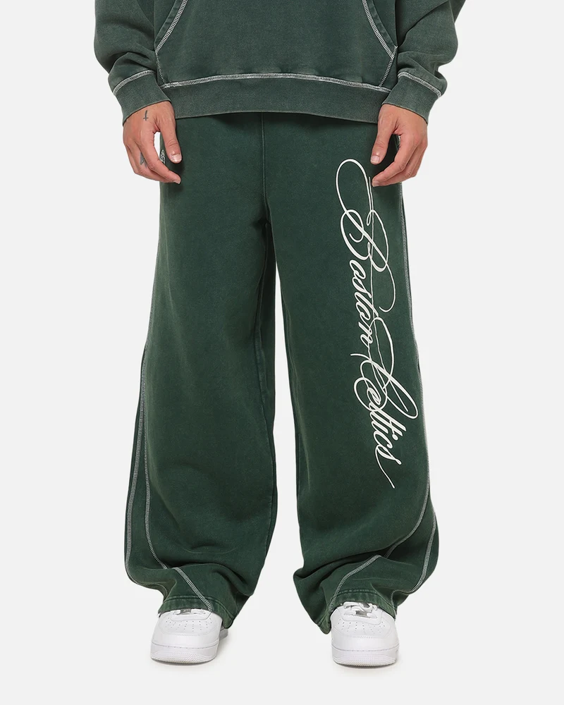 Mitchell & Ness Boston Celtics Star Script Relaxed Track Pants Pine Green
