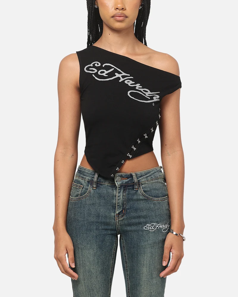 Ed Hardy Women's Hooked Aline T-Shirt Black