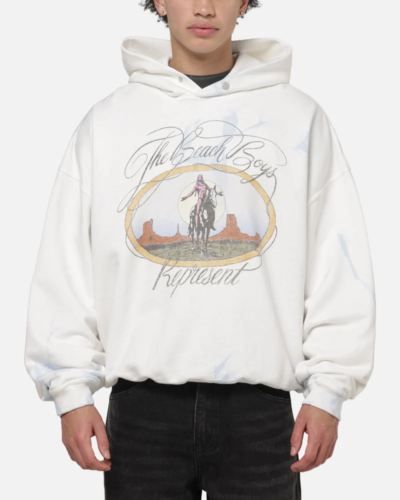 Represent Beach Boys Script Hoodie Blue Tie Dye