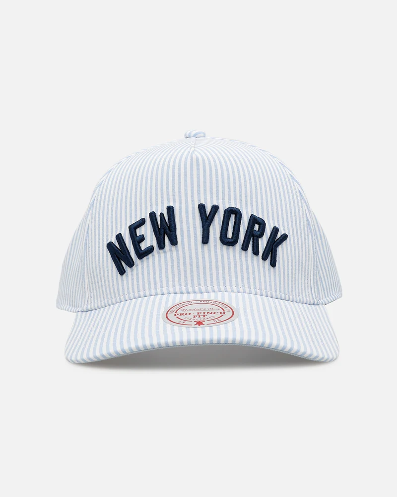 Mitchell & Ness New York Yankees 'Seersucker' Pro Pinch Snapback Blue/White