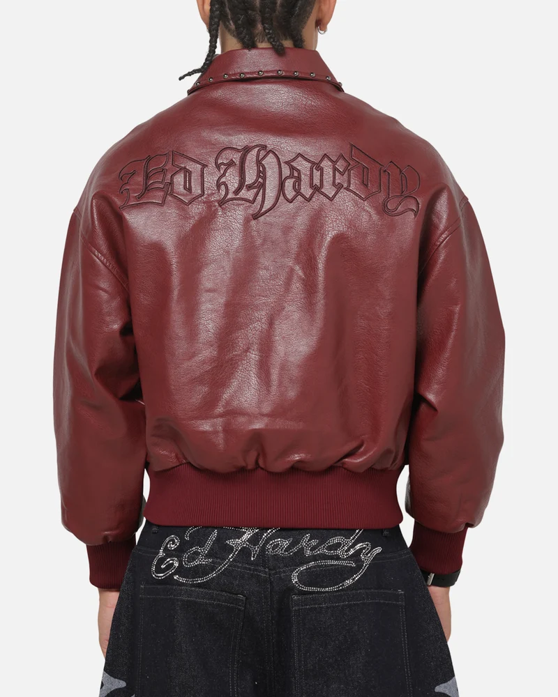 Ed Hardy Desert Bomber Jacket Red