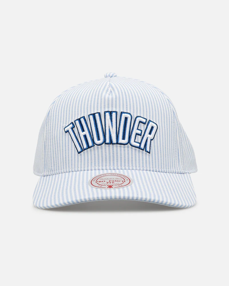 Mitchell & Ness Oklahoma City Thunder 'Seersucker' Pro Pinch Snapback Blue/White