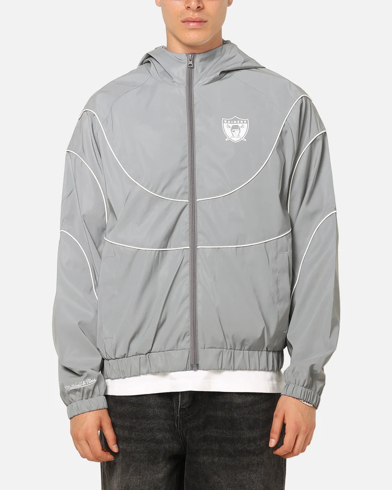 Mitchell & Ness Las Vegas Raiders Nylon Tracksuit Jacket Grey
