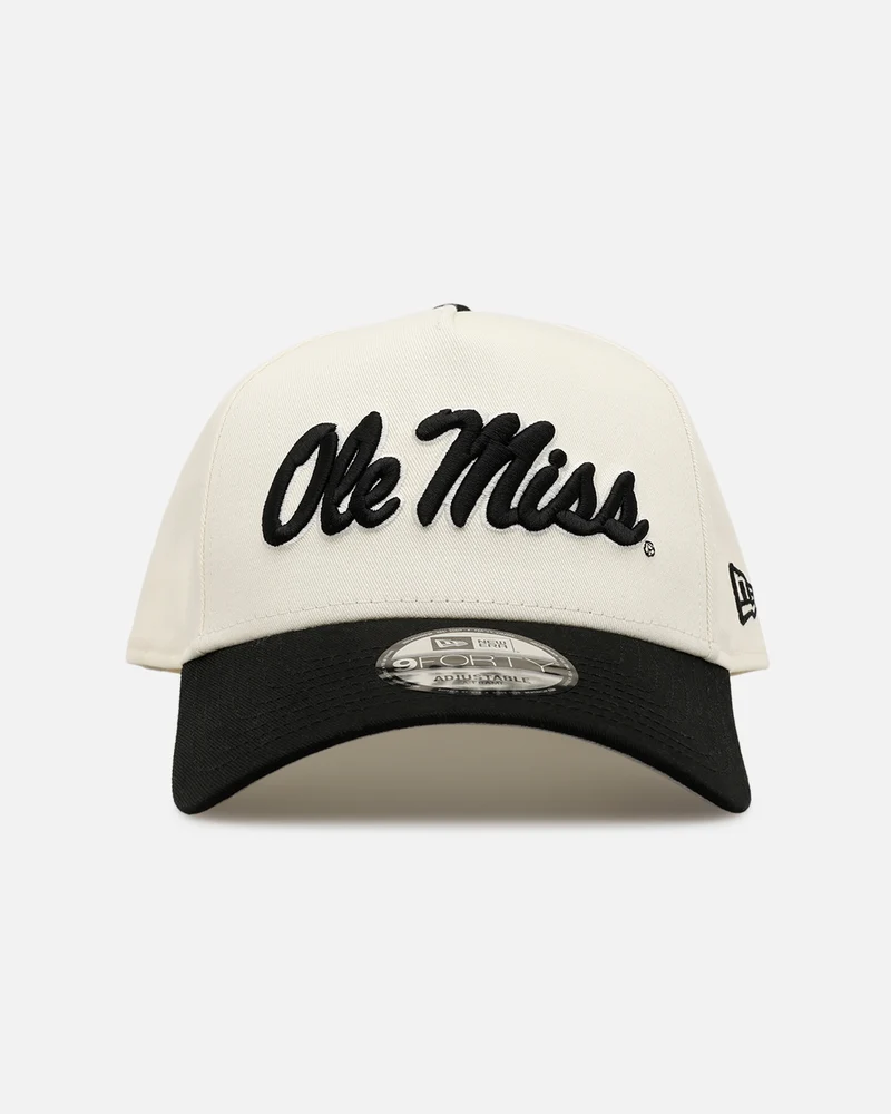 New Era Ole Miss Rebels 'Easy Chrome Black' 9FORTY A-Frame Snapback Chrome/Black