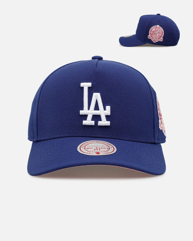 Mitchell & Ness Los Angeles Dodgers 'Pink Side Patch' Pro Pinch Snapback Official Team Color