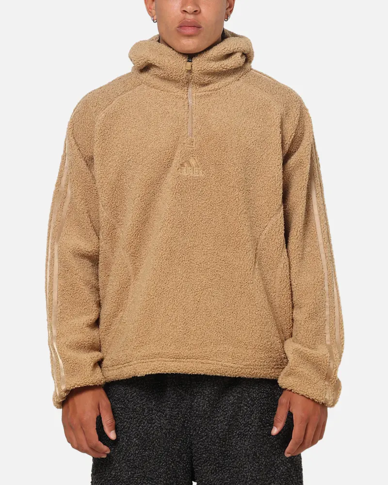 Adidas Fleece Teamgeist 1/4 Zip Hoodie Cardboard