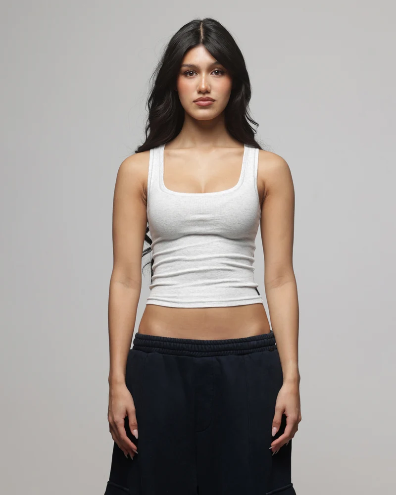 American Thrift Women's Scoop Neck Tank Grey Heather