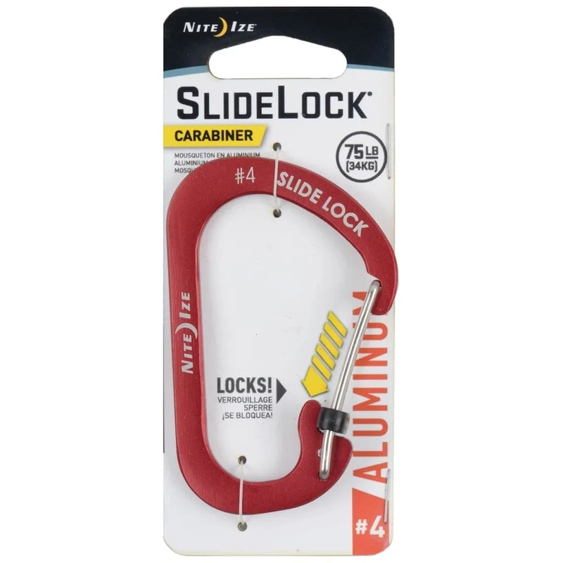 Nite Ize SlideLock Carabiner Aluminium #4 - Red