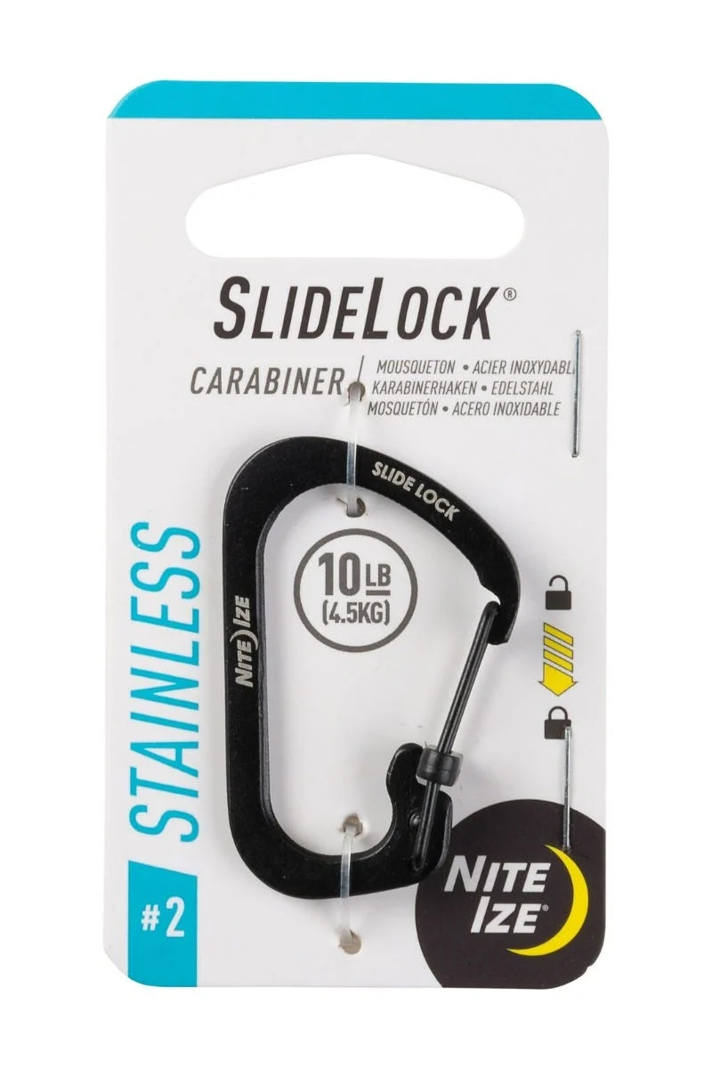 Nite Ize SlideLock Carabiner Stainless Steel #2 - Black