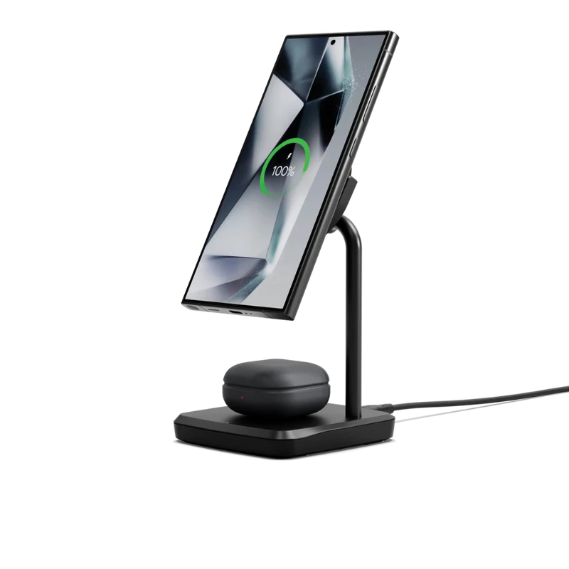 Open Box Cygnett ChargeBase Qi2 2in1 Magnetic 15W Wireless Charging Stand (Black)
