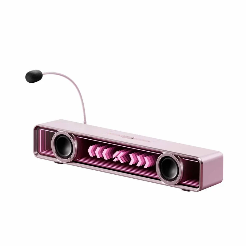 MCHOSE K20 Pro Wireless Gaming RGB Desktop Soundbar with Microphone (Pink)