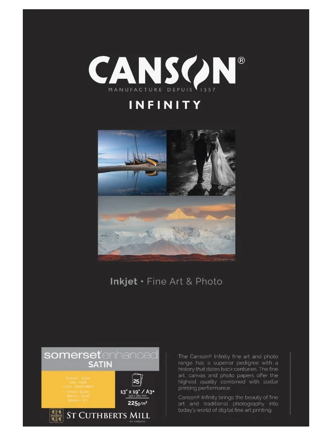 Canson Somerset Enhanced Satin White 225GSM (A3+)