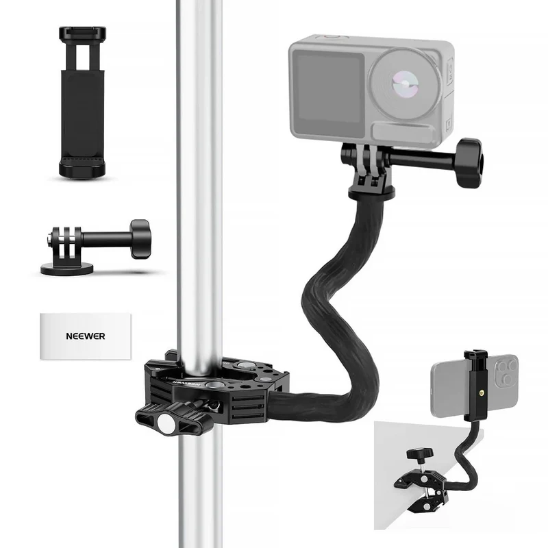NEEWER GP-26 Flexible Action Camera Mount Kit with Super Clamp