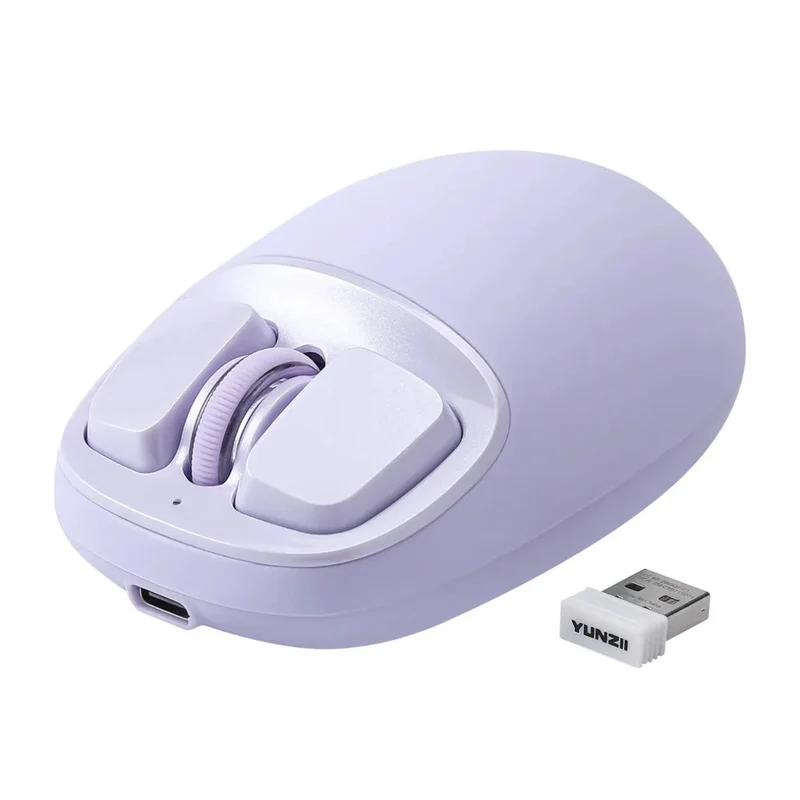 YUNZII C1 Silicone Tri-Mode Wireless Custom Mouse (Purple)
