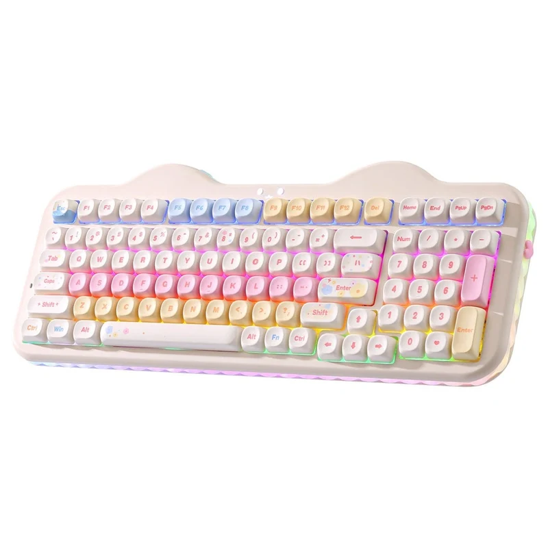 YUNZII C98 Cake Meow Wireless Keyboard (Beige) (Candy Linear Switch)