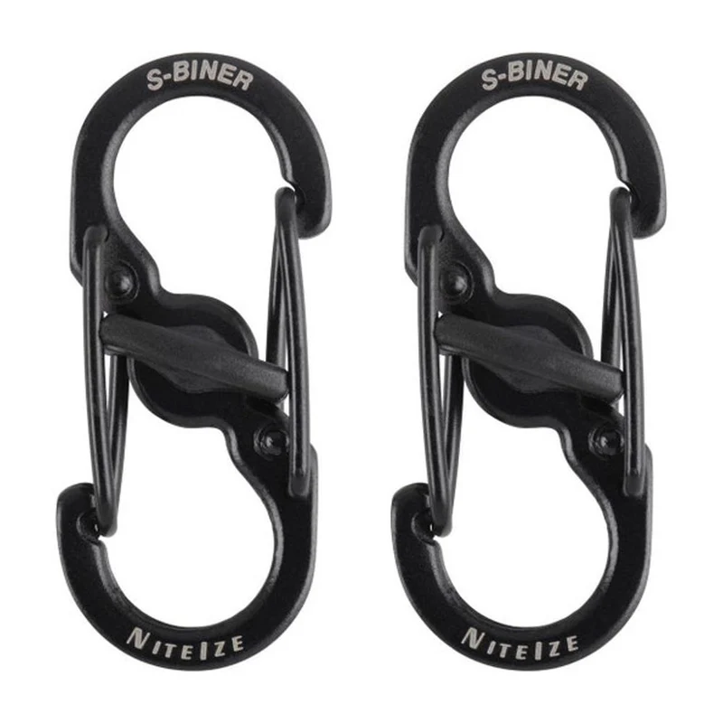 Nite Ize S-Biner MicroLock Stainless Steel - Black - 2 Pack