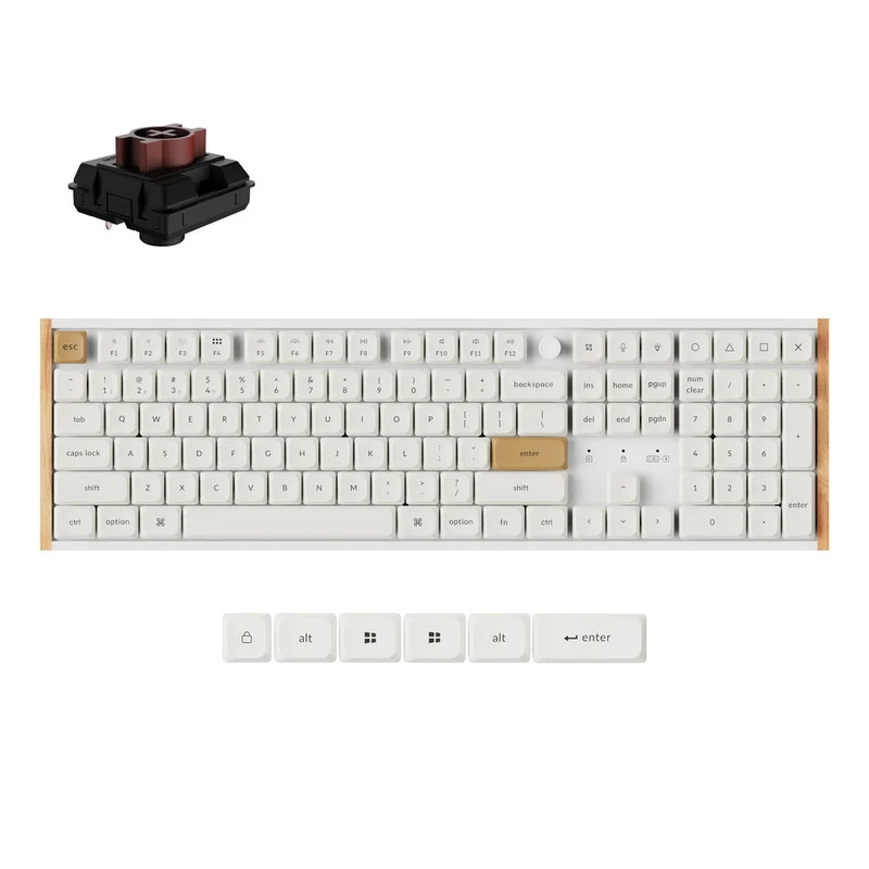 Keychron K5 Ultra 8K Wireless Keyboard (White) (Milk POM Brown Switch)