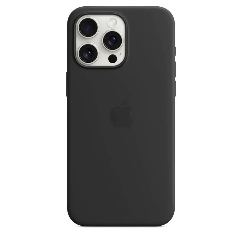Open Box Apple iPhone 15 Pro Max Silicone Case with MagSafe (Black)