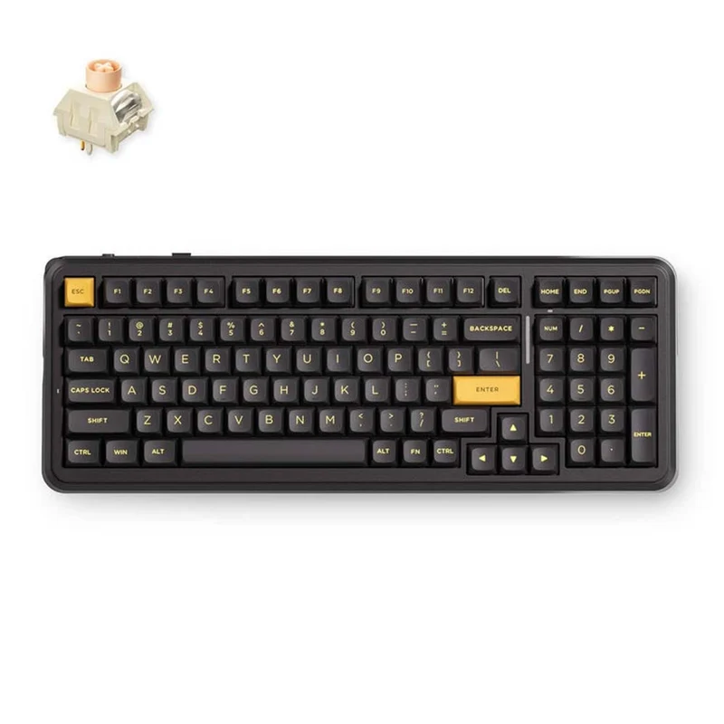 MCHOSE K99 V3 8K RGB Wireless Keyboard (Black Gold) (Icy Creamsicle Switch)