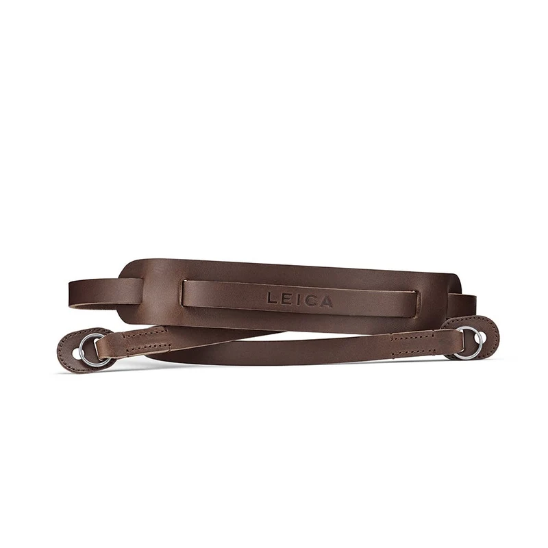 LEICA Leather Carrying Strap with Soulder Pad - Dark Brown