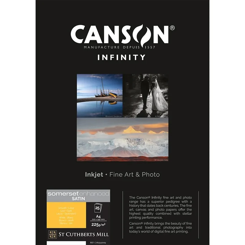 Canson Somerset Enhanced Satin White 225GSM (A4)