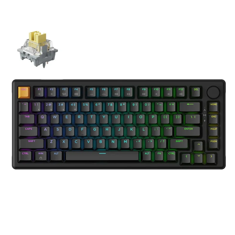 Keychron J2 QMK Wireless Keyboard (Black) (Apex Banana Switch)