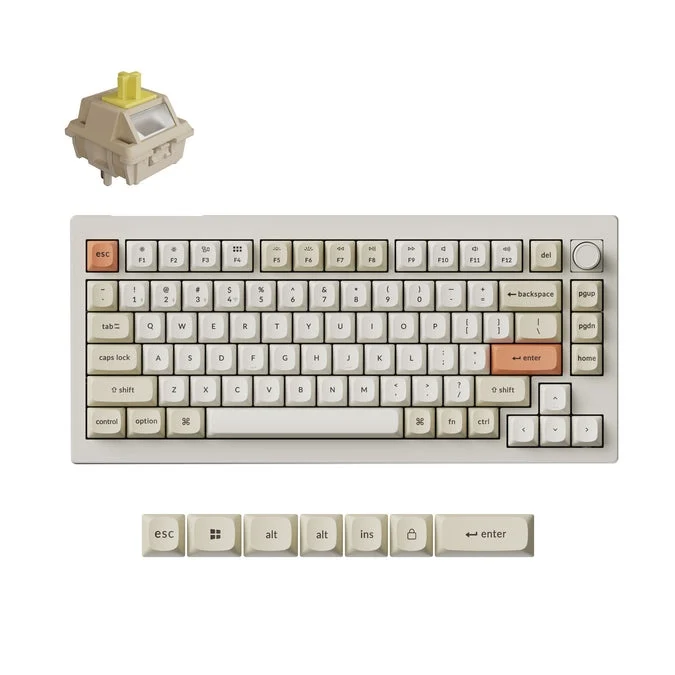 Keychron V1 Ultra 8K Wireless Keyboard (Retro) (POM Switch - Banana)