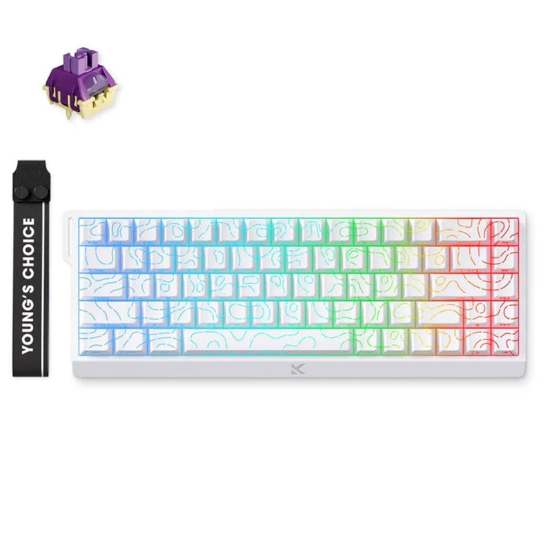 MCHOSE ACE 68 HE 8K Wired Keyboard (White Topographic) (TTC Dragon Lord Magnetic