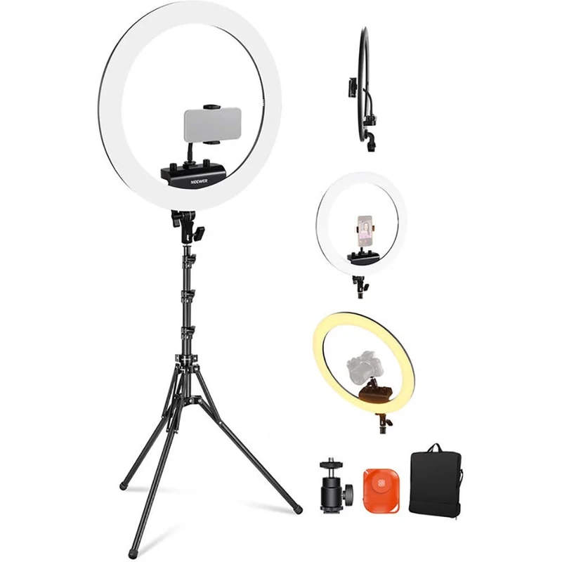 NEEWER RP18B Pro Ring Light Kit with Phone Holder and Light Stand