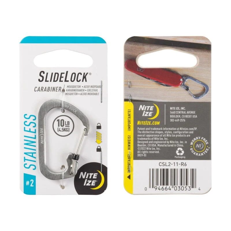 Nite Ize SlideLock Carabiner Stainless Steel #2 - Stainless