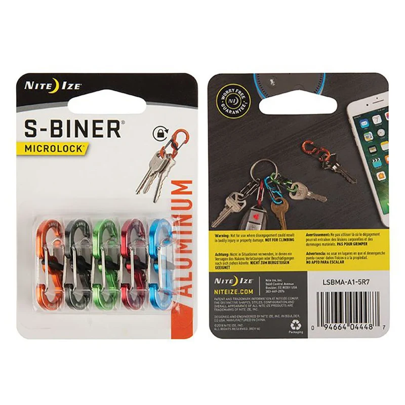 Nite Ize S-Biner MicroLock Aluminium - Assorted - 5 Pack