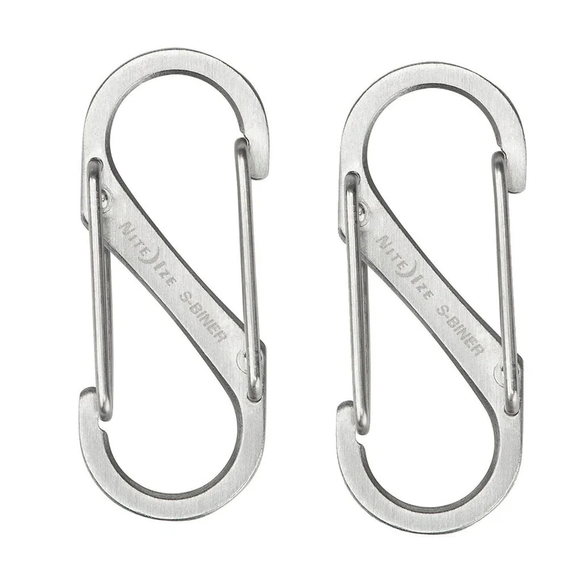 Nite Ize S-Biner Dual Carabiner Stainless Steel #1 - Stainless - 2 Pack
