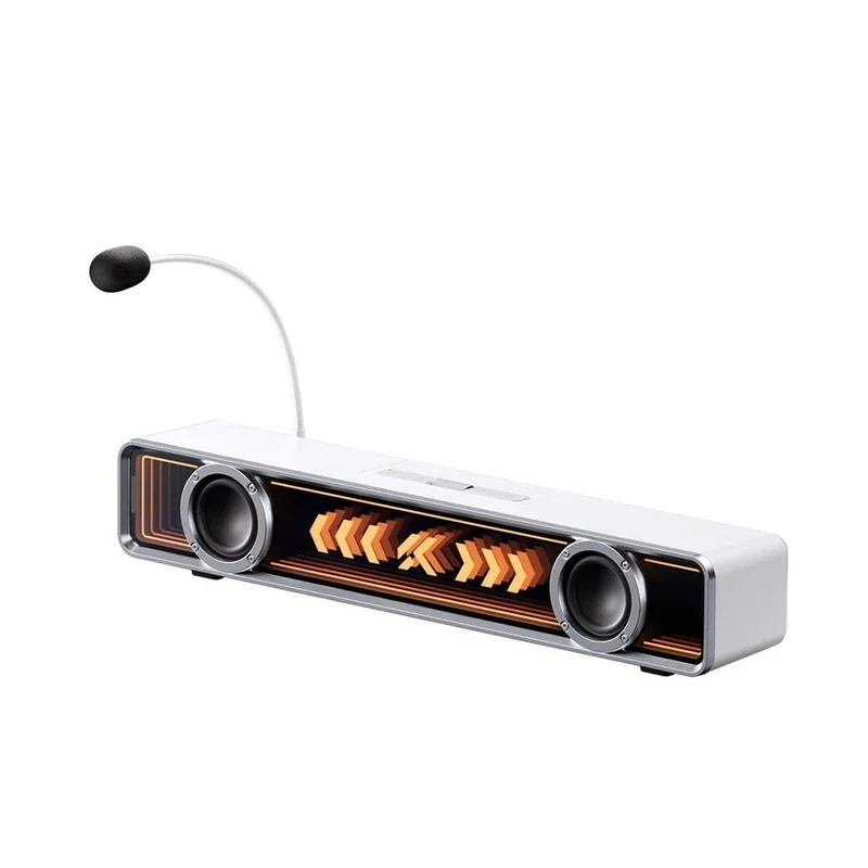 MCHOSE K20 Pro Wireless RGB Desktop Soundbar with Mic (White)