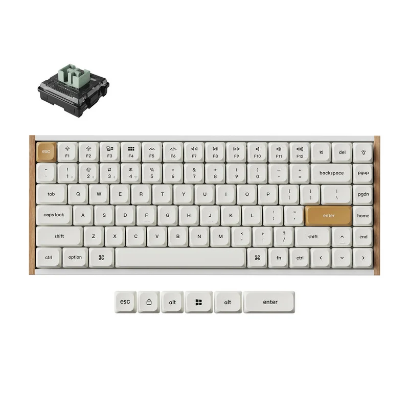 Keychron K3 HE Wireless Keyboard (White) (Lime Low Profile Magnetic Switch)