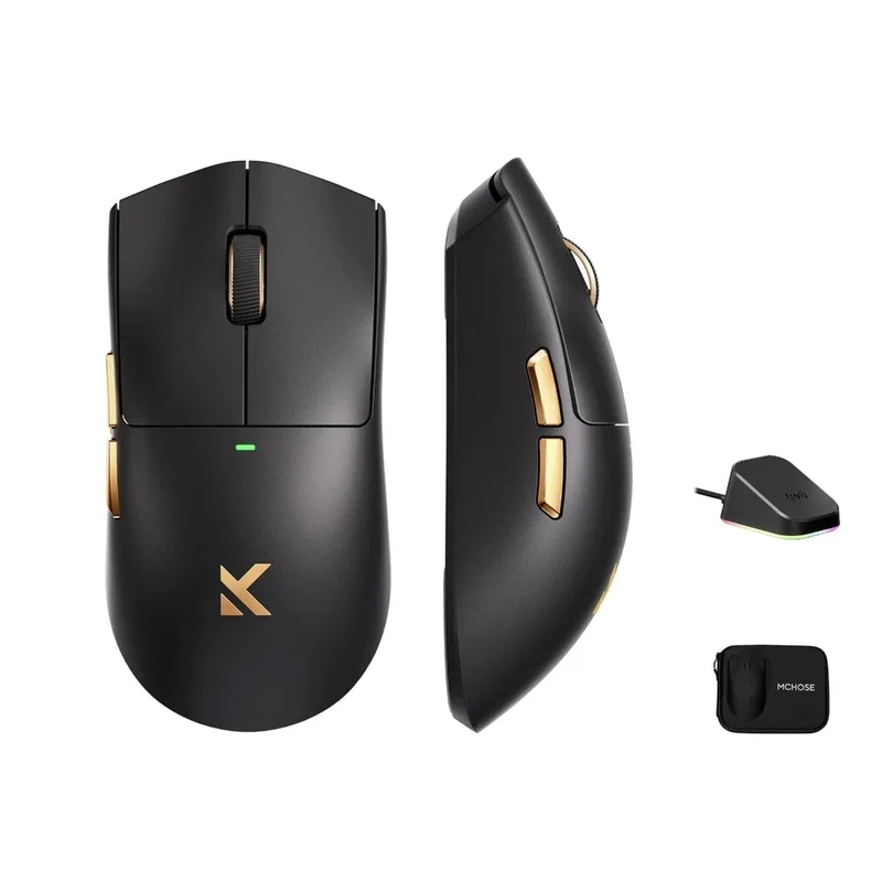 MCHOSE K7 Ultra 8K Wireless Mouse with Charging Dock and Case (Black)