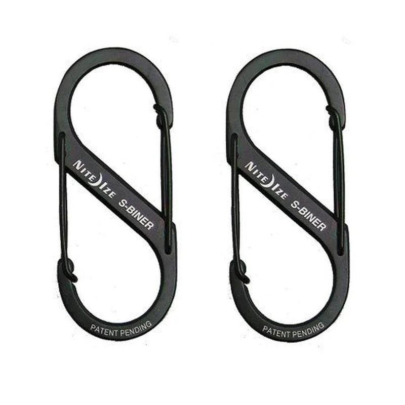 Nite Ize S-Biner Dual Carabiner Stainless Steel #1 - Black - 2 Pack