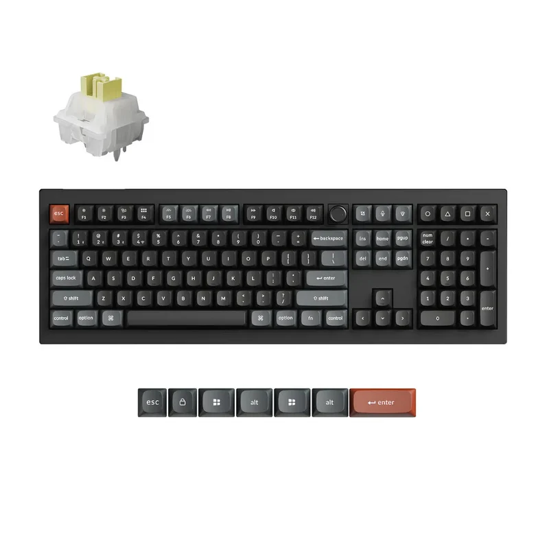 Keychron V6 Ultra 8K Wireless Silent Keyboard (Silk POM Switch - Silent Banana)