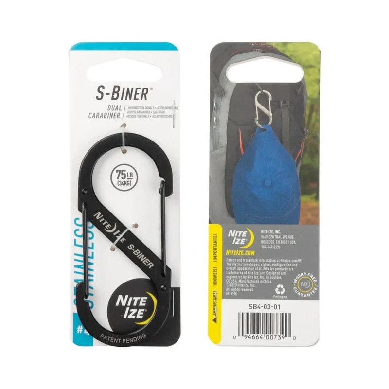 Nite Ize S-Biner Dual Carabiner Stainless Steel #4 - Black