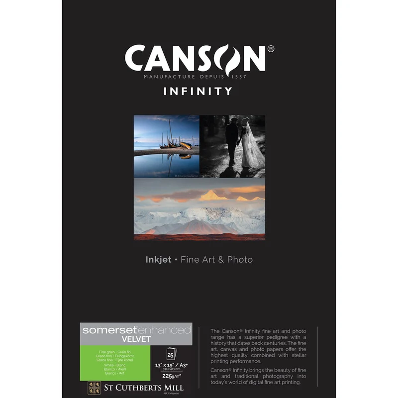Canson Somerset Enhanced Velvet White 225GSM (A3+)
